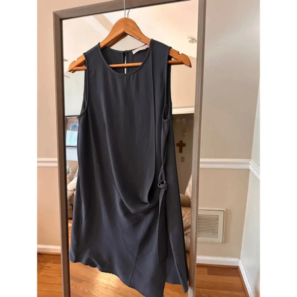 LUSH Navy Blue Long Sleeveless Tunic Blouse Size S - Picture 2 of 6